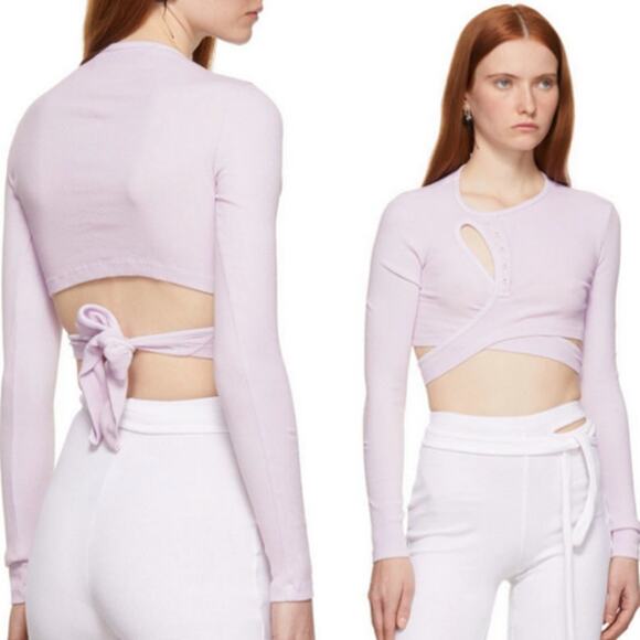 Ottolinger Purple Wrap Long Sleeve Top XS Kpop Streetwear Designer‎ Statement - Picture 2 of 6